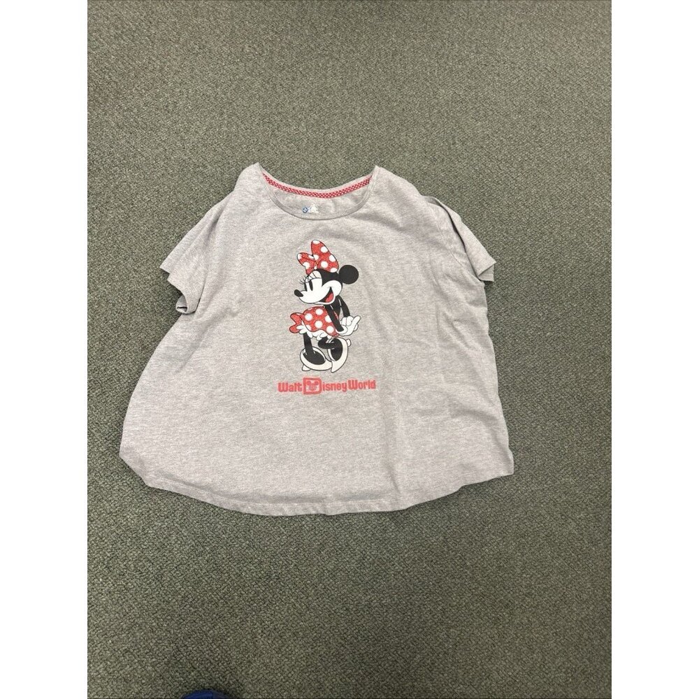 Disney Parks Walt Disney World Minnie Mouse Gray Short Sleeve T-Shirt Size 2X